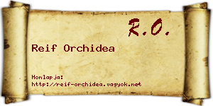Reif Orchidea névjegykártya